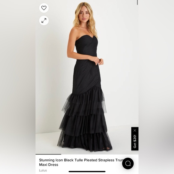 Lulus Dresses & Skirts - NWT Lulus Stunning Icon Black Tulle Pleated Gown
